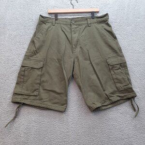 Noiz Mens Cargo Shorts Size 40 Army Green Cotton Relaxed Fit